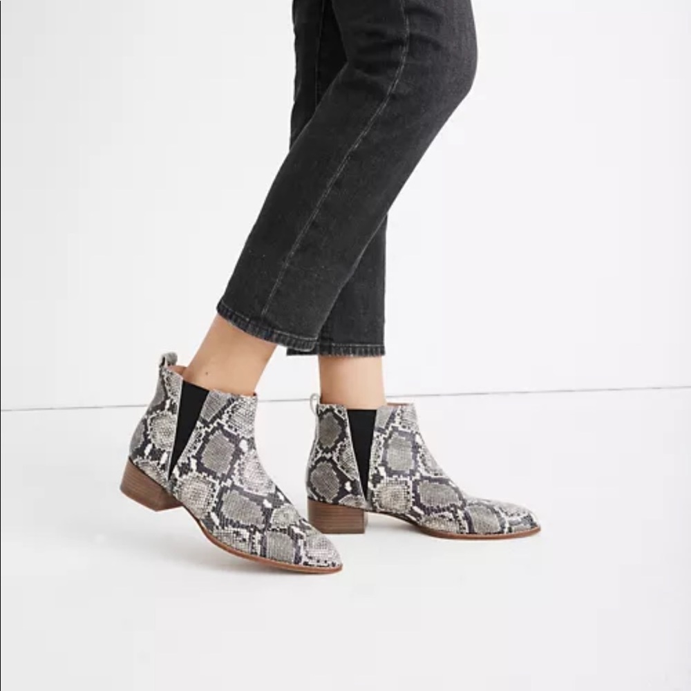 Madewell The Carina Boot in Snake Embossed leather